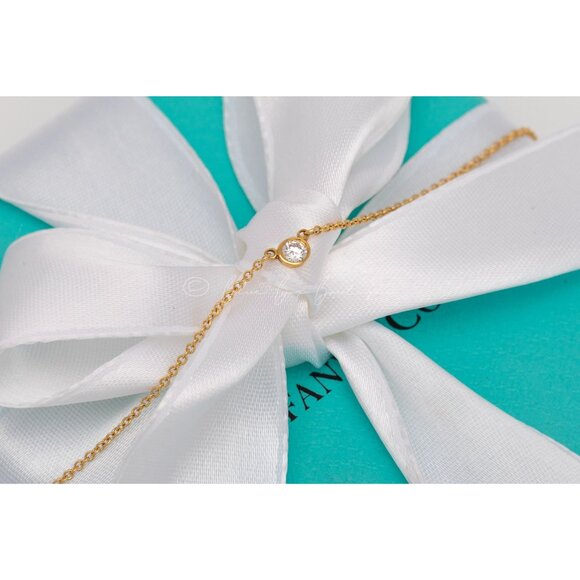 Tiffany & Co. Necklace Elsa Peretti "Diamonds By The Yard" .14ct 18k Yellow Gold - Picture 4 of 7